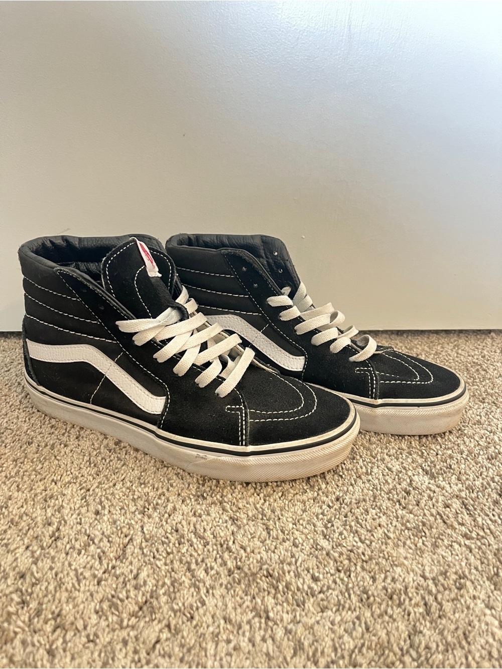 Vans Adult Sk8-Hi Black & White Skate Shoes